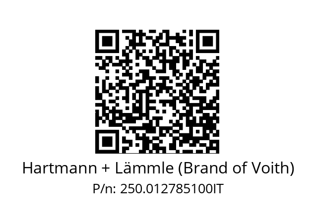   Hartmann + Lämmle (Brand of Voith) 250.012785100IT