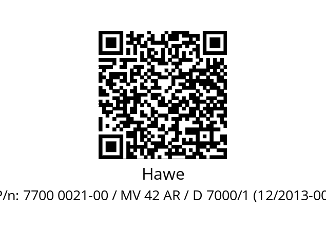   Hawe 7700 0021-00 / MV 42 AR / D 7000/1 (12/2013-00)