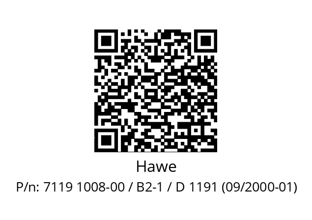   Hawe 7119 1008-00 / B2-1 / D 1191 (09/2000-01)