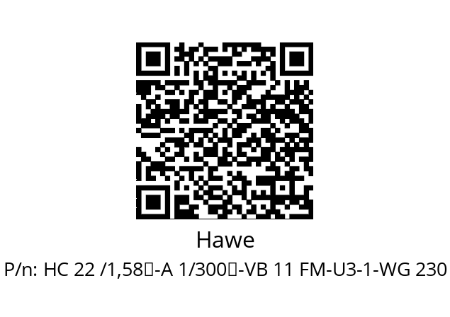   Hawe HC 22 /1,58↵-A 1/300↵-VB 11 FM-U3-1-WG 230