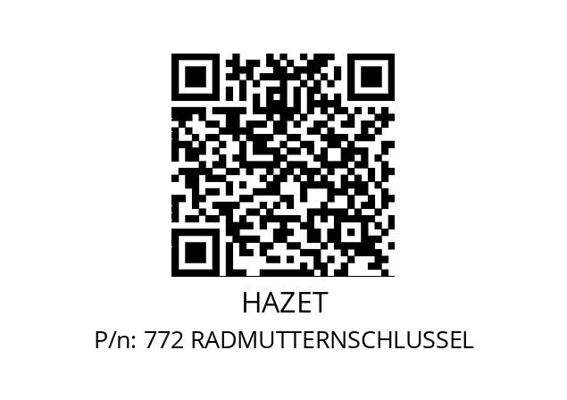   HAZET 772 RADMUTTERNSCHLUSSEL