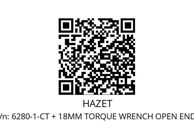   HAZET 6280-1-CT + 18MM TORQUE WRENCH OPEN ENDS