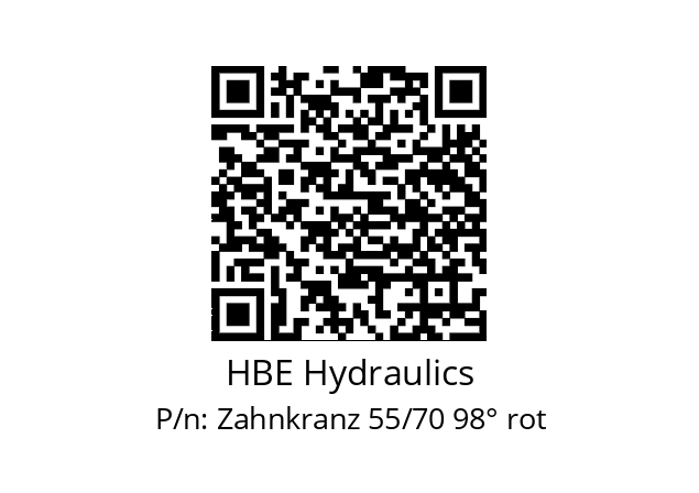   HBE Hydraulics Zahnkranz 55/70 98° rot