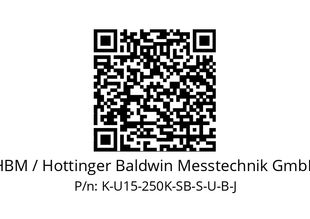   HBM / Hottinger Baldwin Messtechnik GmbH K-U15-250K-SB-S-U-B-J