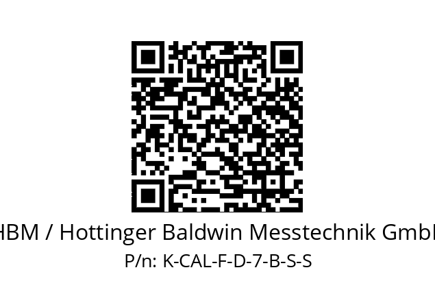   HBM / Hottinger Baldwin Messtechnik GmbH K-CAL-F-D-7-B-S-S