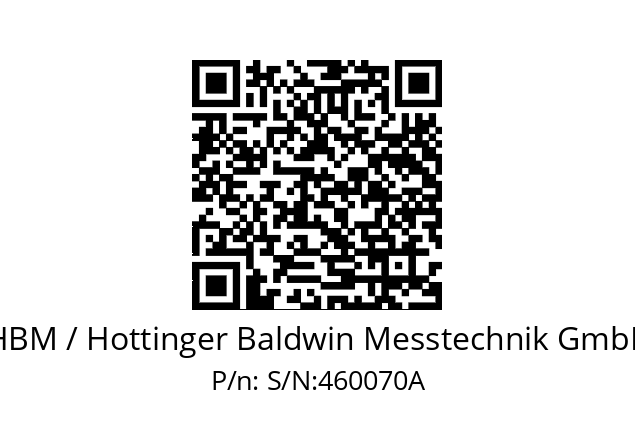   HBM / Hottinger Baldwin Messtechnik GmbH S/N:460070A