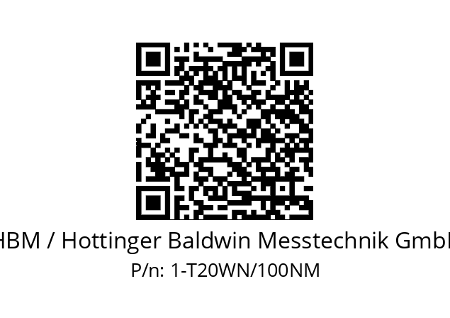   HBM / Hottinger Baldwin Messtechnik GmbH 1-T20WN/100NM