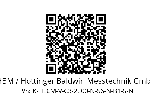   HBM / Hottinger Baldwin Messtechnik GmbH K-HLCM-V-C3-2200-N-S6-N-B1-S-N