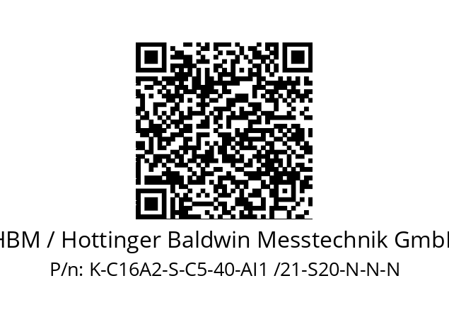   HBM / Hottinger Baldwin Messtechnik GmbH K-C16A2-S-C5-40-AI1 /21-S20-N-N-N