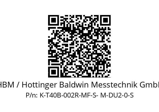   HBM / Hottinger Baldwin Messtechnik GmbH K-T40B-002R-MF-S- M-DU2-0-S