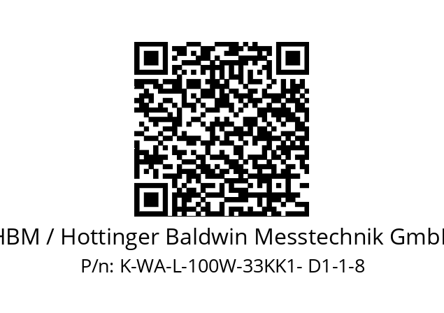   HBM / Hottinger Baldwin Messtechnik GmbH K-WA-L-100W-33KK1- D1-1-8