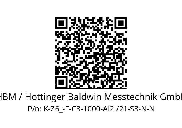   HBM / Hottinger Baldwin Messtechnik GmbH K-Z6_-F-C3-1000-AI2 /21-S3-N-N