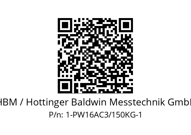   HBM / Hottinger Baldwin Messtechnik GmbH 1-PW16AC3/150KG-1