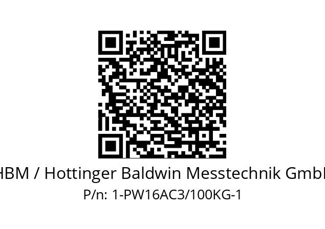   HBM / Hottinger Baldwin Messtechnik GmbH 1-PW16AC3/100KG-1