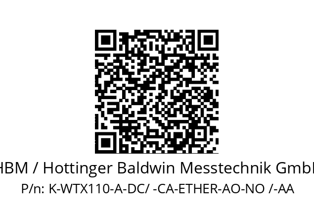   HBM / Hottinger Baldwin Messtechnik GmbH K-WTX110-A-DC/ -CA-ETHER-AO-NO /-AA