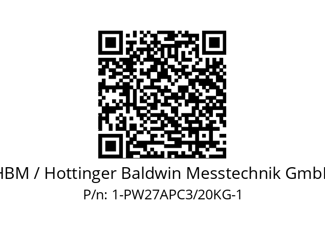   HBM / Hottinger Baldwin Messtechnik GmbH 1-PW27APC3/20KG-1