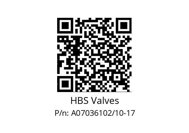   HBS Valves A07036102/10-17