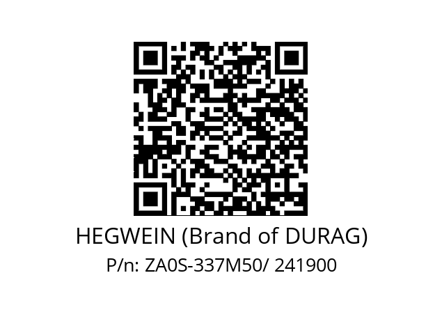   HEGWEIN (Brand of DURAG) ZA0S-337M50/ 241900