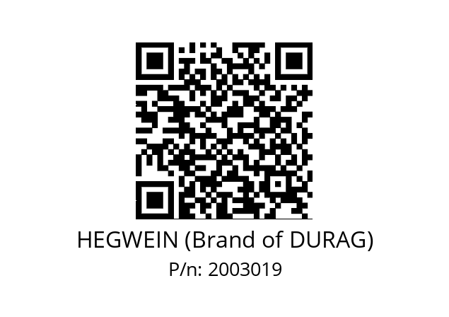   HEGWEIN (Brand of DURAG) 2003019