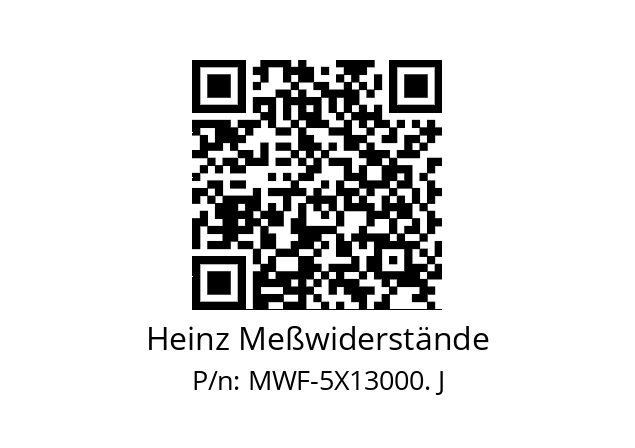   Heinz Meßwiderstände MWF-5X13000. J