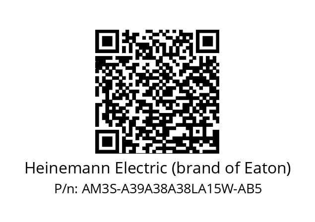   Heinemann Electric (brand of Eaton) AM3S-A39A38A38LA15W-AB5