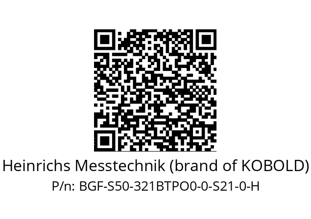   Heinrichs Messtechnik (brand of KOBOLD) BGF-S50-321BTPO0-0-S21-0-H