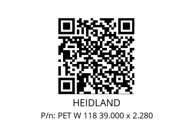   HEIDLAND PET W 118 39.000 x 2.280