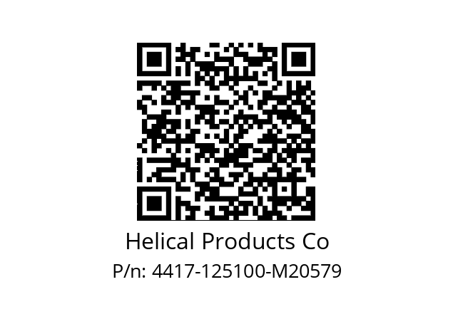   Helical Products Co 4417-125100-M20579