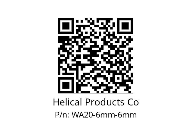   Helical Products Co WA20-6mm-6mm