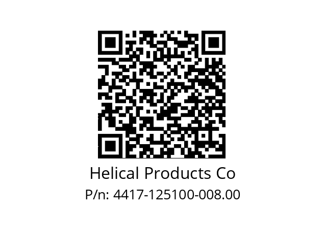   Helical Products Co 4417-125100-008.00