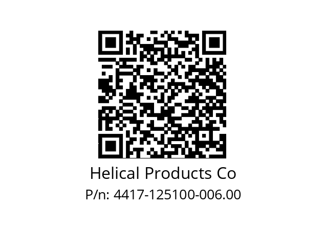   Helical Products Co 4417-125100-006.00