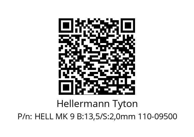   Hellermann Tyton HELL MK 9 B:13,5/S:2,0mm 110-09500