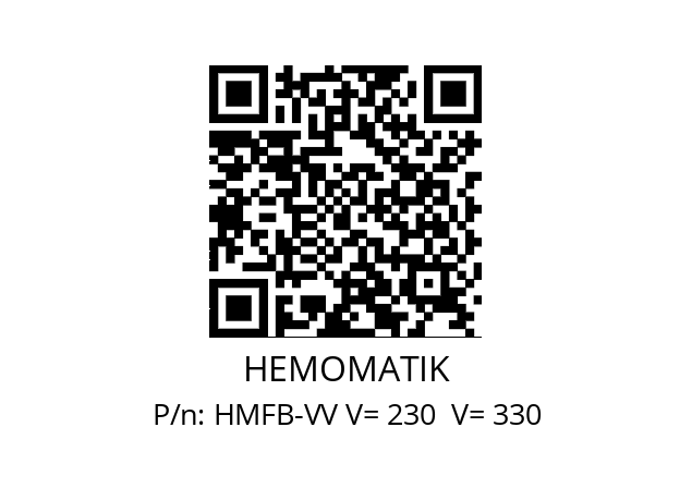   HEMOMATIK HMFB-VV V= 230  V= 330