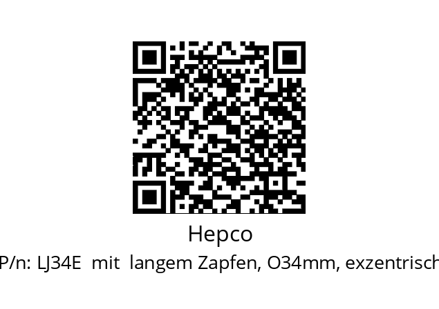   Hepco LJ34E  mit  langem Zapfen, O34mm, exzentrisch