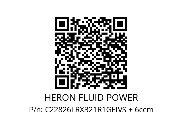   HERON FLUID POWER C22826LRX321R1GFIVS + 6ccm