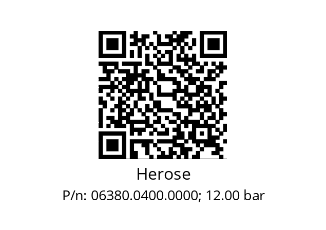   Herose 06380.0400.0000; 12.00 bar