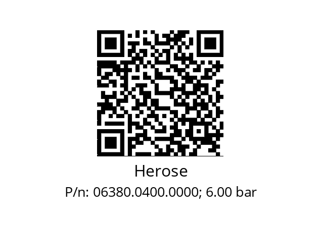   Herose 06380.0400.0000; 6.00 bar