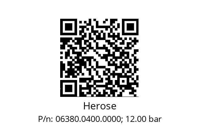   Herose 06380.0400.0000; 12.00 bar