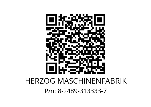   HERZOG MASCHINENFABRIK 8-2489-313333-7