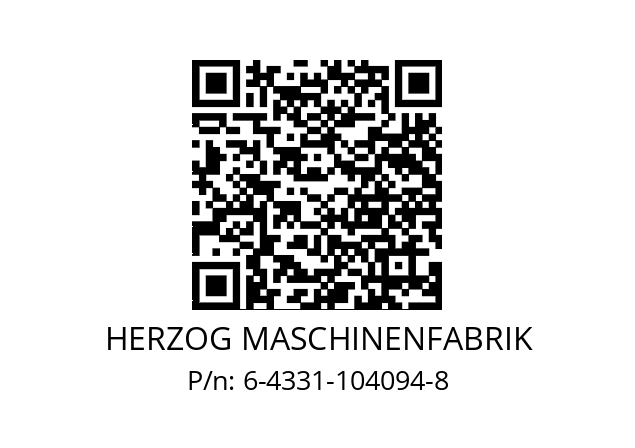   HERZOG MASCHINENFABRIK 6-4331-104094-8