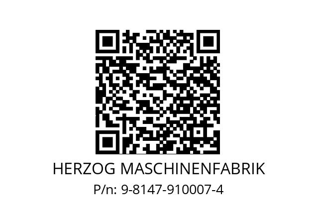   HERZOG MASCHINENFABRIK 9-8147-910007-4