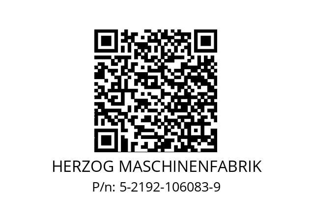   HERZOG MASCHINENFABRIK 5-2192-106083-9