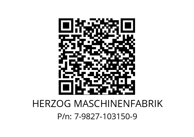   HERZOG MASCHINENFABRIK 7-9827-103150-9