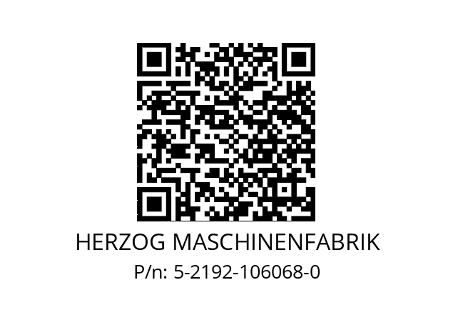   HERZOG MASCHINENFABRIK 5-2192-106068-0