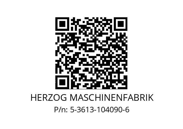   HERZOG MASCHINENFABRIK 5-3613-104090-6