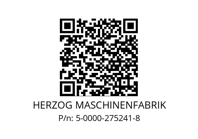   HERZOG MASCHINENFABRIK 5-0000-275241-8