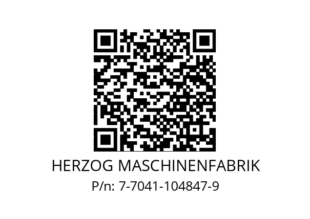   HERZOG MASCHINENFABRIK 7-7041-104847-9