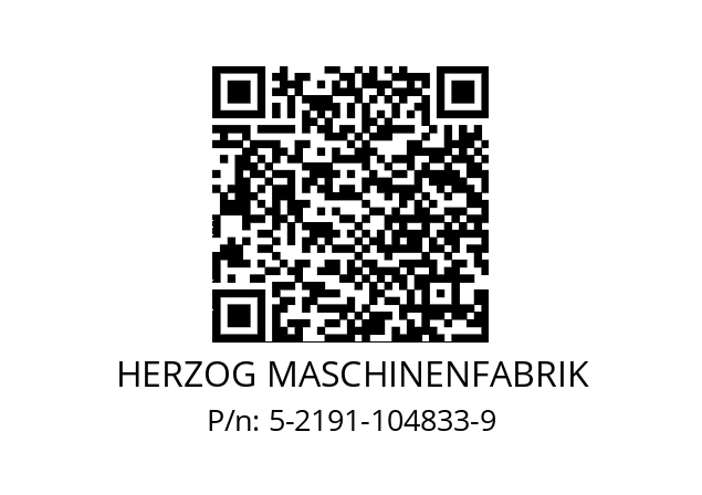   HERZOG MASCHINENFABRIK 5-2191-104833-9