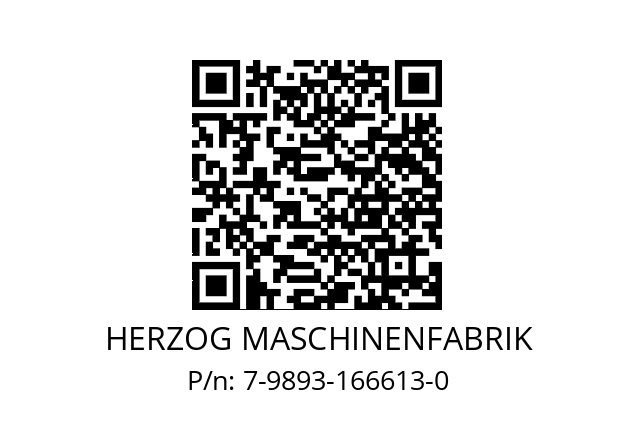   HERZOG MASCHINENFABRIK 7-9893-166613-0