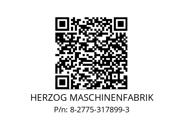   HERZOG MASCHINENFABRIK 8-2775-317899-3